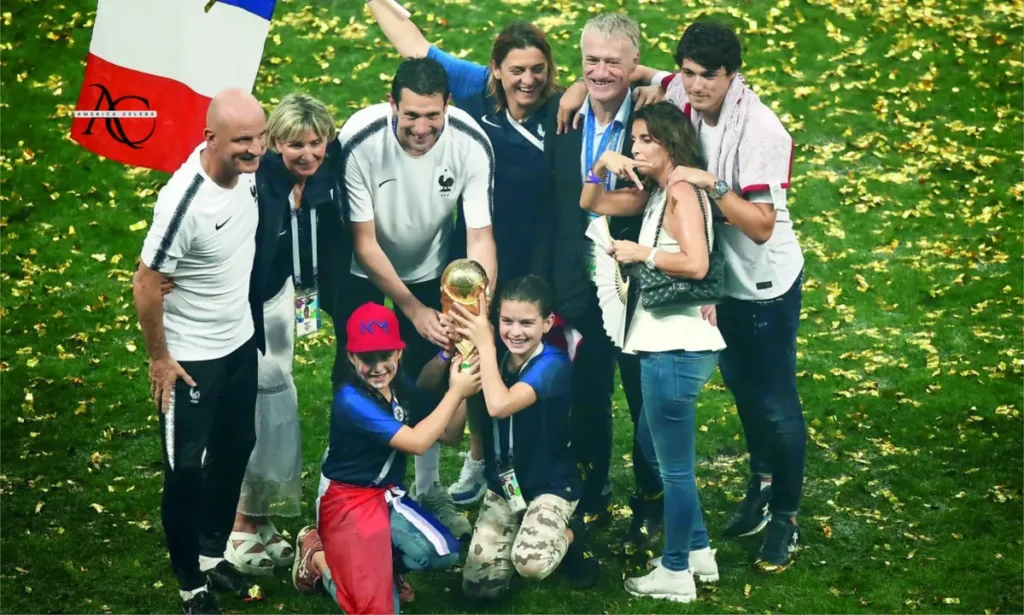 Didier Deschamps family after win