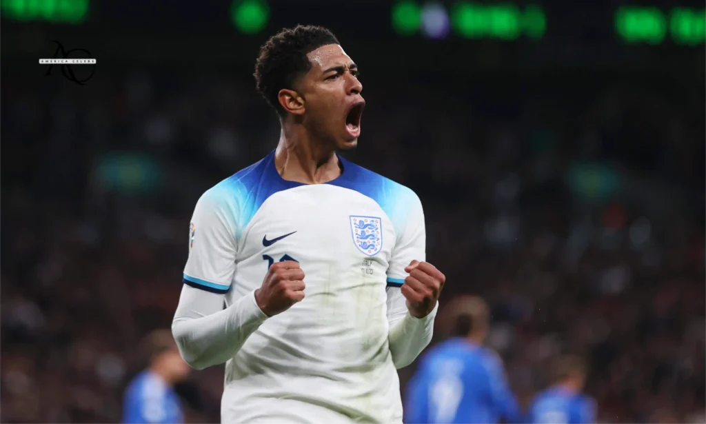 Jude Bellingham in England world cup jersey