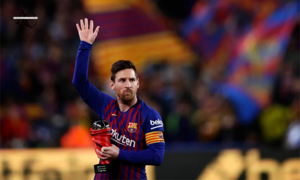 Lionel Messi winning for FC Barcelona