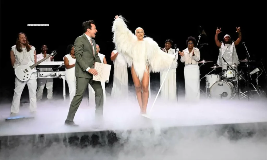 Doja Cat during an concert show